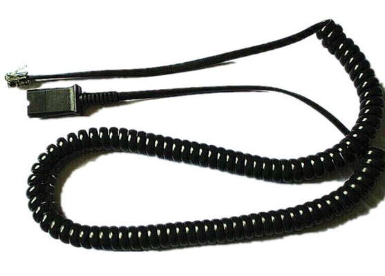 螺線形ケーブルの電話コードが付いている4ピン プラグそしてコネクターTPUの適用範囲が広いコイル状の電話コード